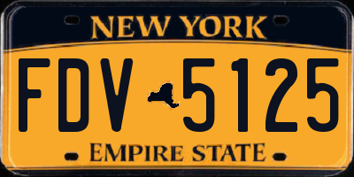 NY license plate FDV5125