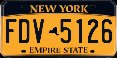 NY license plate FDV5126