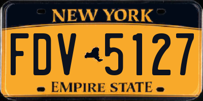 NY license plate FDV5127