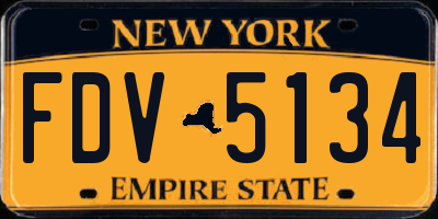 NY license plate FDV5134