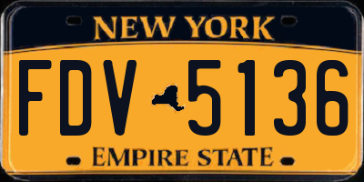 NY license plate FDV5136