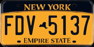 NY license plate FDV5137