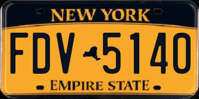 NY license plate FDV5140