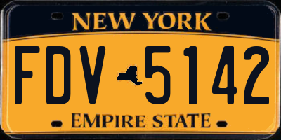 NY license plate FDV5142
