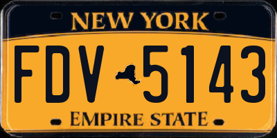 NY license plate FDV5143