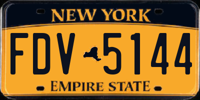NY license plate FDV5144