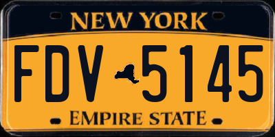 NY license plate FDV5145