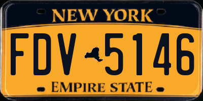 NY license plate FDV5146