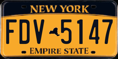 NY license plate FDV5147