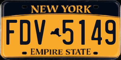 NY license plate FDV5149