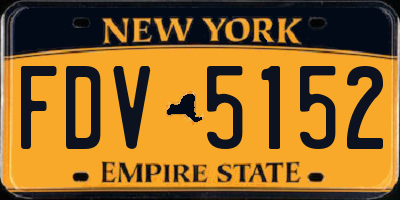 NY license plate FDV5152
