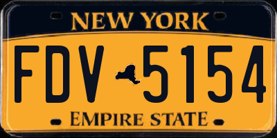 NY license plate FDV5154
