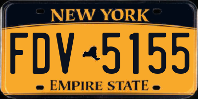 NY license plate FDV5155