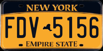 NY license plate FDV5156