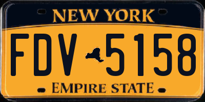 NY license plate FDV5158