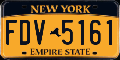 NY license plate FDV5161