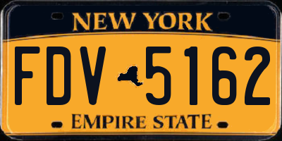 NY license plate FDV5162