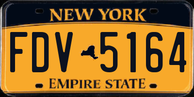 NY license plate FDV5164