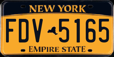NY license plate FDV5165