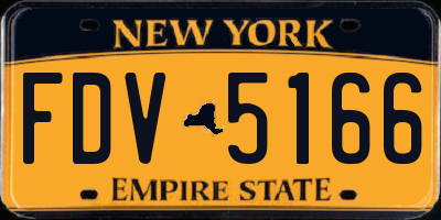 NY license plate FDV5166