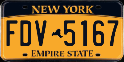 NY license plate FDV5167