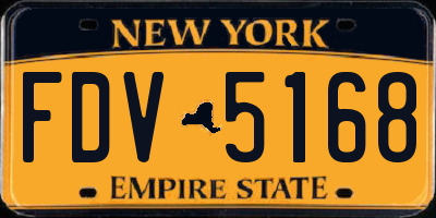 NY license plate FDV5168