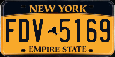 NY license plate FDV5169