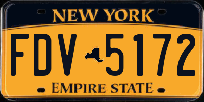 NY license plate FDV5172