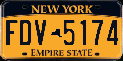 NY license plate FDV5174