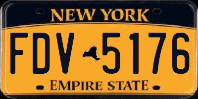 NY license plate FDV5176