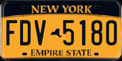 NY license plate FDV5180