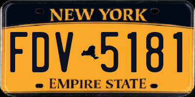 NY license plate FDV5181