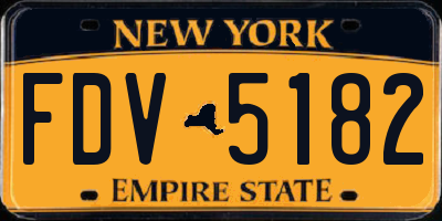 NY license plate FDV5182