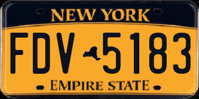 NY license plate FDV5183