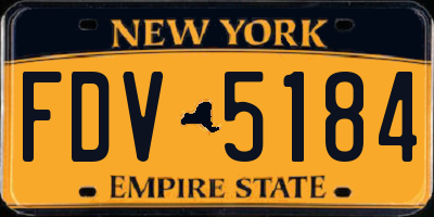 NY license plate FDV5184