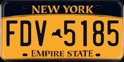 NY license plate FDV5185
