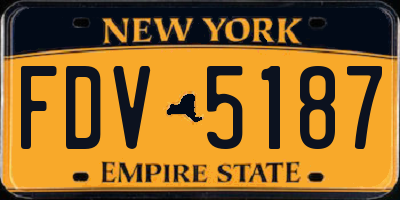 NY license plate FDV5187