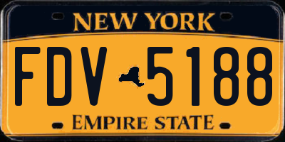 NY license plate FDV5188