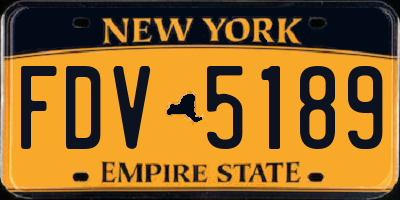 NY license plate FDV5189