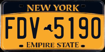 NY license plate FDV5190