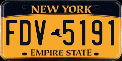 NY license plate FDV5191