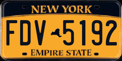 NY license plate FDV5192