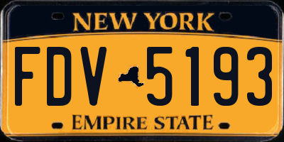 NY license plate FDV5193