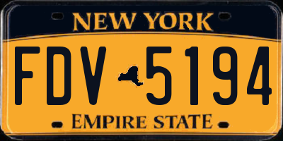 NY license plate FDV5194