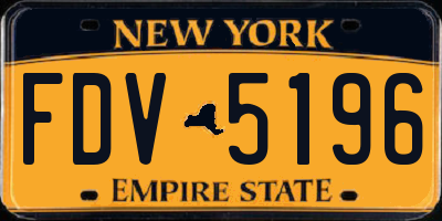 NY license plate FDV5196