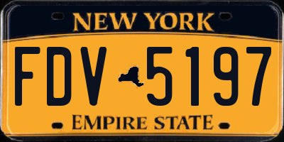 NY license plate FDV5197
