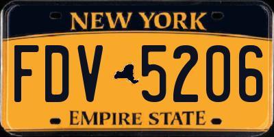 NY license plate FDV5206