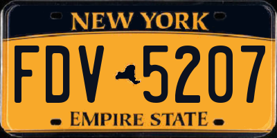 NY license plate FDV5207