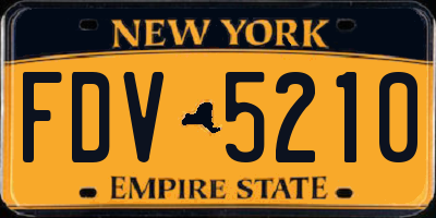 NY license plate FDV5210