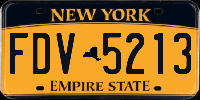 NY license plate FDV5213